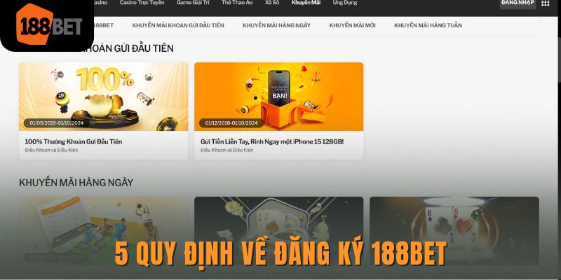 5 quy định về đăng ký 188bet